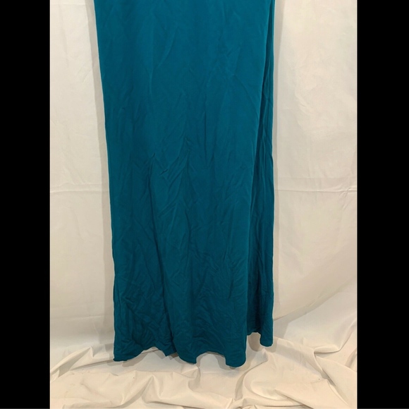 NWT $360 ABS by Allen Schwartz Split‎ Deep V-Neck Gown in Peacock [SZ XS ] - Picture 5 of 8